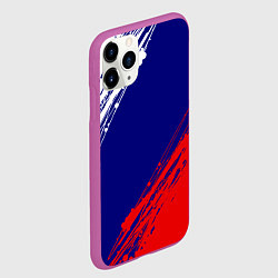 Чехол iPhone 11 Pro матовый Триколор Россия, цвет: 3D-фиолетовый — фото 2