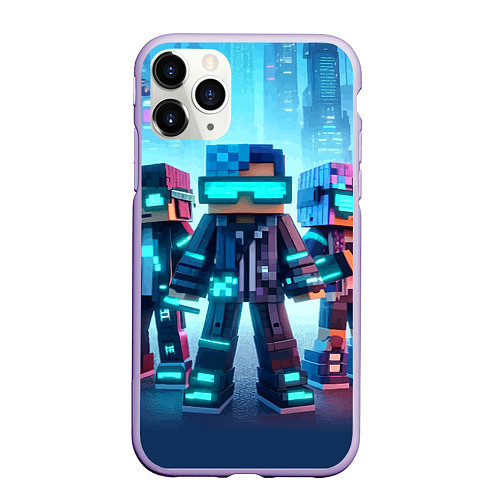 Чехол iPhone 11 Pro матовый Minecraft - fantasy ai art / 3D-Светло-сиреневый – фото 1