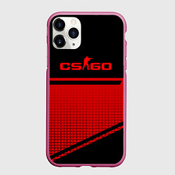 Чехол iPhone 11 Pro матовый CS GO geometry sport, цвет: 3D-малиновый