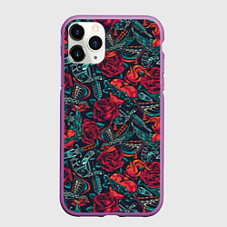 Чехол iPhone 11 Pro матовый Старинные флэш татуировки