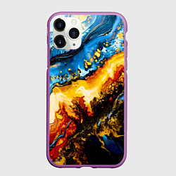 Чехол iPhone 11 Pro матовый Кислотные метаморфозы, цвет: 3D-фиолетовый