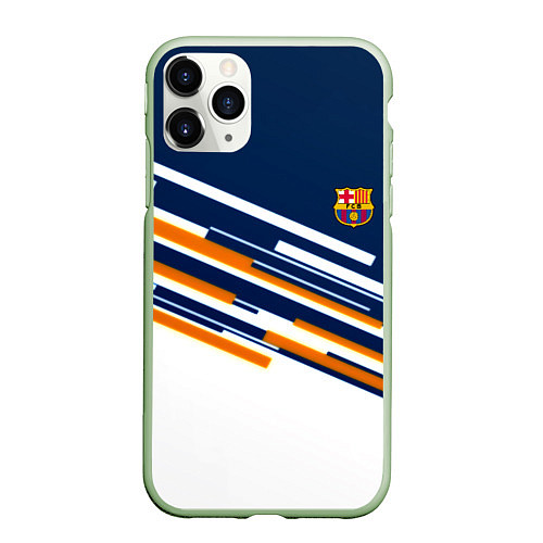 Чехол iPhone 11 Pro матовый Реал мадрид текстура футбол спорт / 3D-Салатовый – фото 1