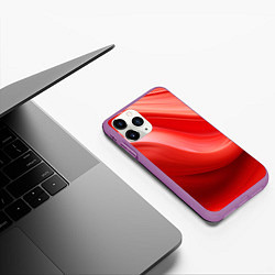 Чехол iPhone 11 Pro матовый Красная волна, цвет: 3D-фиолетовый — фото 2