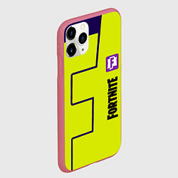 Чехол iPhone 11 Pro матовый Fortnite logo yellow game, цвет: 3D-малиновый — фото 2