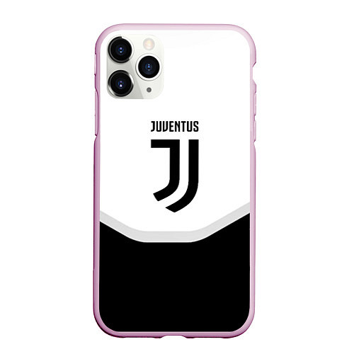 Чехол iPhone 11 Pro матовый Juventus black geometry sport / 3D-Розовый – фото 1