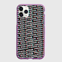 Чехол iPhone 11 Pro матовый Kojima glitch pattern studio, цвет: 3D-фиолетовый