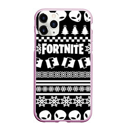 Чехол iPhone 11 Pro матовый Fortnite epic games pattern, цвет: 3D-розовый