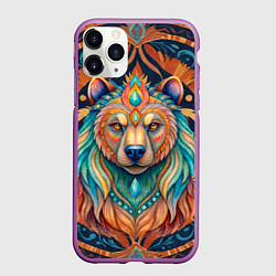 Чехол iPhone 11 Pro матовый Медведь шаман тотемное животное
