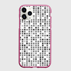 Чехол iPhone 11 Pro матовый Серые квадраты на белом фоне
