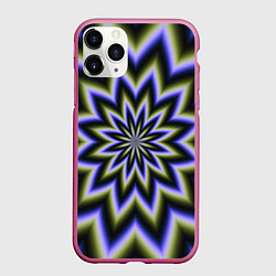 Чехол iPhone 11 Pro матовый Оптическая иллюзия в виде звезды, цвет: 3D-малиновый