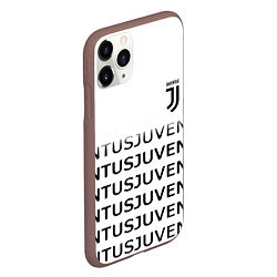 Чехол iPhone 11 Pro матовый Ювентус лого паттерн спорт, цвет: 3D-коричневый — фото 2