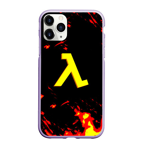 Чехол iPhone 11 Pro матовый Half life огненный стиль лава / 3D-Светло-сиреневый – фото 1
