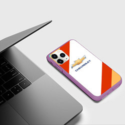 Чехол iPhone 11 Pro матовый Chevrolet line, цвет: 3D-фиолетовый — фото 2