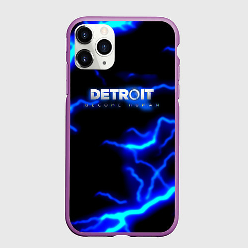 Чехол iPhone 11 Pro матовый Detroit become human storm / 3D-Фиолетовый – фото 1