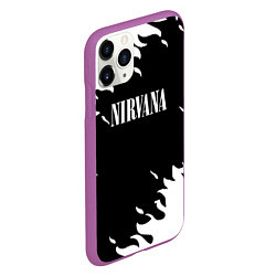 Чехол iPhone 11 Pro матовый Nirvana текстура огонь, цвет: 3D-фиолетовый — фото 2
