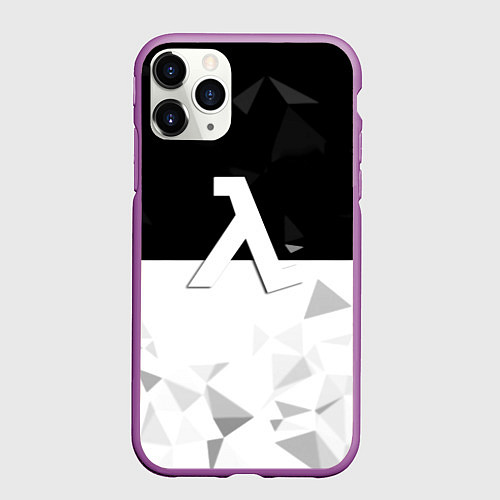 Чехол iPhone 11 Pro матовый Half life pattern geometry / 3D-Фиолетовый – фото 1
