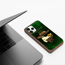 Чехол iPhone 11 Pro матовый Chicken gun green, цвет: 3D-коричневый — фото 2