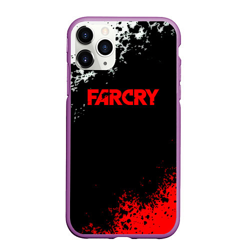 Чехол iPhone 11 Pro матовый Farcry текстура краски / 3D-Фиолетовый – фото 1