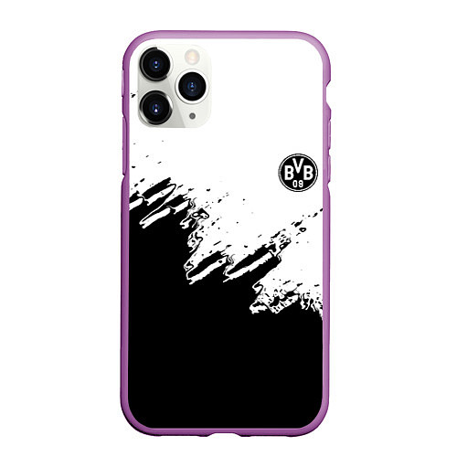 Чехол iPhone 11 Pro матовый Borussia sport краски / 3D-Фиолетовый – фото 1