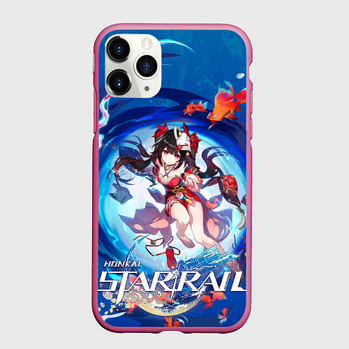 Чехол iPhone 11 Pro матовый Искорка из Хонкая / 3D-Малиновый – фото 1