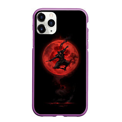 Чехол iPhone 11 Pro матовый Ниндзя кровавой луны, цвет: 3D-фиолетовый