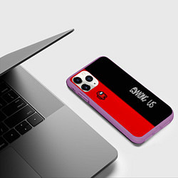 Чехол iPhone 11 Pro матовый Among us mobile game, цвет: 3D-фиолетовый — фото 2