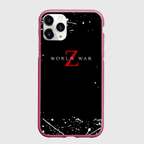 Чехол iPhone 11 Pro матовый World war z краски / 3D-Малиновый – фото 1