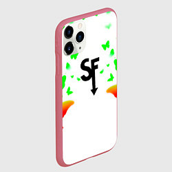 Чехол iPhone 11 Pro матовый Sally face бабочки, цвет: 3D-малиновый — фото 2