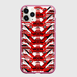 Чехол iPhone 11 Pro матовый Красно-белая техно броня
