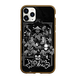 Чехол iPhone 11 Pro матовый Wu tang monks, цвет: 3D-коричневый