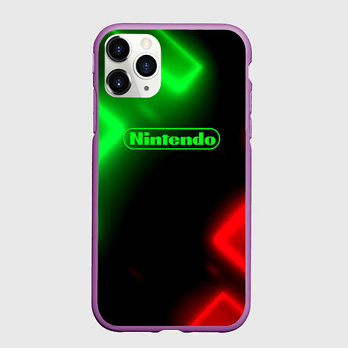 Чехол iPhone 11 Pro матовый Nintendo игровой мир / 3D-Фиолетовый – фото 1