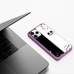 Чехол iPhone 11 Pro матовый Marshmello краски музыка, цвет: 3D-фиолетовый — фото 2