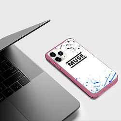 Чехол iPhone 11 Pro матовый MUSE рок стиль краски, цвет: 3D-малиновый — фото 2