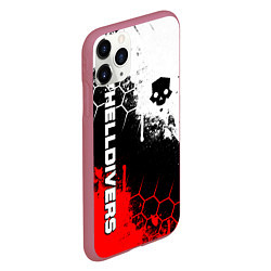 Чехол iPhone 11 Pro матовый Helldivers 2: Skull Logo, цвет: 3D-малиновый — фото 2