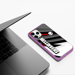 Чехол iPhone 11 Pro матовый Helldivers 2: Skull Logo, цвет: 3D-фиолетовый — фото 2