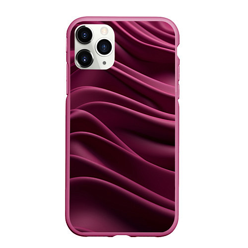 Чехол iPhone 11 Pro матовый Шелк бургунди / 3D-Малиновый – фото 1