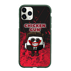 Чехол iPhone 11 Pro матовый Chicken gun clown, цвет: 3D-темно-зеленый