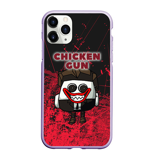 Чехол iPhone 11 Pro матовый Chicken gun clown / 3D-Светло-сиреневый – фото 1
