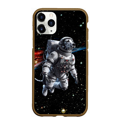 Чехол iPhone 11 Pro матовый The dalmatian brave cosmonaut - ai art, цвет: 3D-коричневый