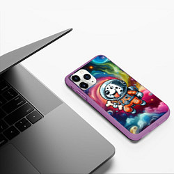 Чехол iPhone 11 Pro матовый Funny dalmatian puppy - ai art, цвет: 3D-фиолетовый — фото 2