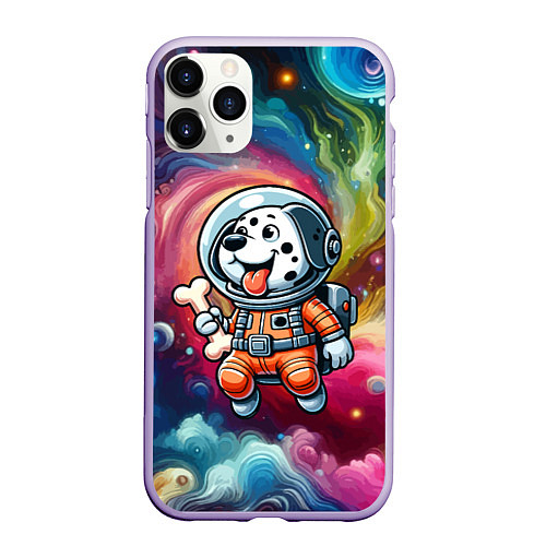 Чехол iPhone 11 Pro матовый Funny dalmatian puppy - ai art / 3D-Светло-сиреневый – фото 1