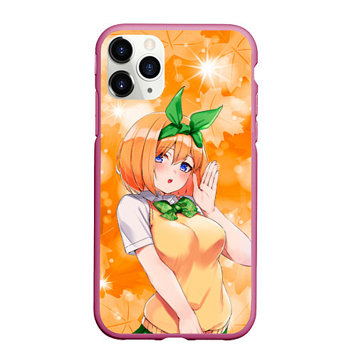 Чехол iPhone 11 Pro матовый Ёцуба Накано из Пяти невест / 3D-Малиновый – фото 1