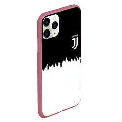 Чехол iPhone 11 Pro матовый Juventus белый огонь текстура, цвет: 3D-малиновый — фото 2