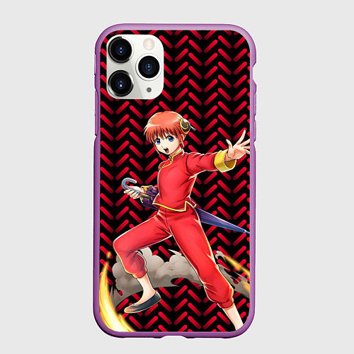 Чехол iPhone 11 Pro матовый Кагура Ято из Гинтамы / 3D-Фиолетовый – фото 1
