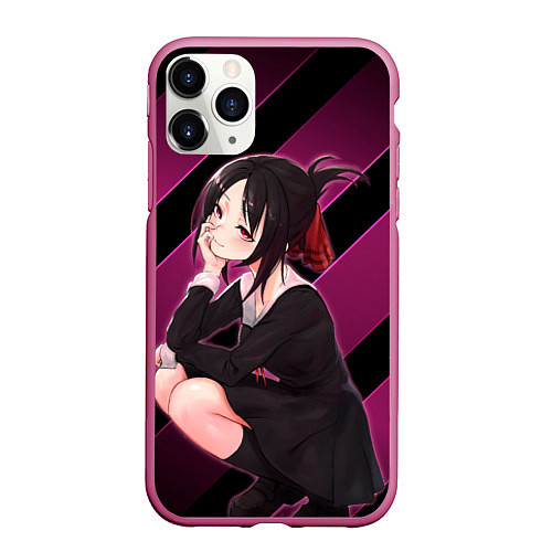 Чехол iPhone 11 Pro матовый Кагуя из Kaguya sama wa Kokurasetai / 3D-Малиновый – фото 1