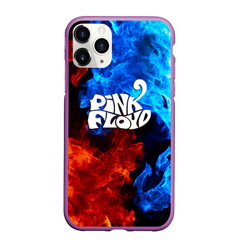 Чехол iPhone 11 Pro матовый Pink floyd битва огней / 3D-Фиолетовый – фото 1