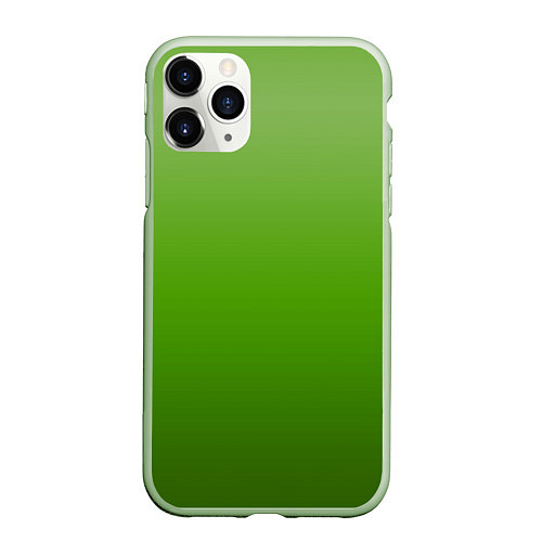 Чехол iPhone 11 Pro матовый Градиент яблочный зелёный / 3D-Салатовый – фото 1