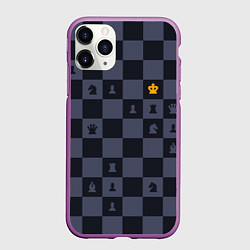 Чехол iPhone 11 Pro матовый Синяя шахматная доска