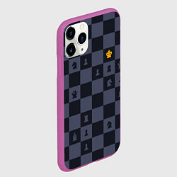 Чехол iPhone 11 Pro матовый Синяя шахматная доска, цвет: 3D-фиолетовый — фото 2