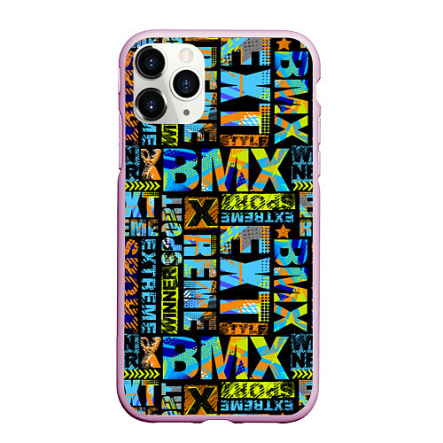 Чехол iPhone 11 Pro матовый Extreme sport BMX / 3D-Розовый – фото 1